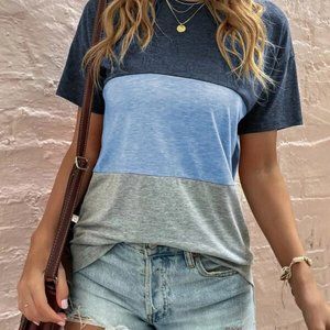 Color Block Drop Shoulder Tee